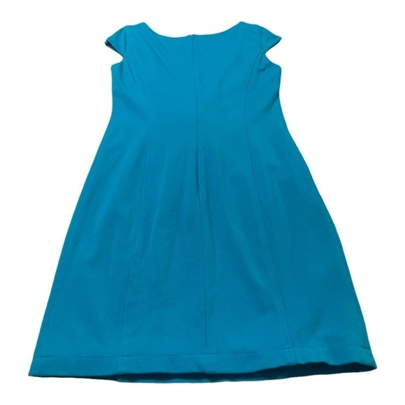 JUST TAYLOR FIT AND FLARE AQUA BLUE DRESS Size 4. - Picture 4 of 12
